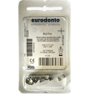 Tubo Simple para Cementar Roth 2º Molar, Blister x 10 u. Eurodonto