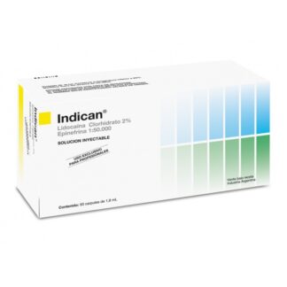Anestesia Indican con Epinefrina, Lidocaína Clorhidrato 2%, Blister x 10 u. Sidus