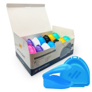 Caja para placas/ortodoncia/dentadura, caja x 14u de colores surtidos. Evoden